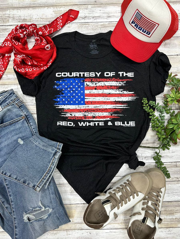 Courtesy Of The Red, White & Blue Tee Graphic Tee BlueSkyeBoutique   BlueSkyeBoutique