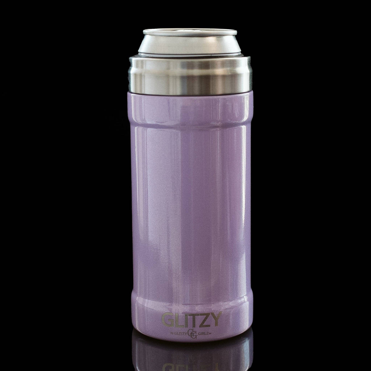 Lavender KSU Sequin Skinny Koozie