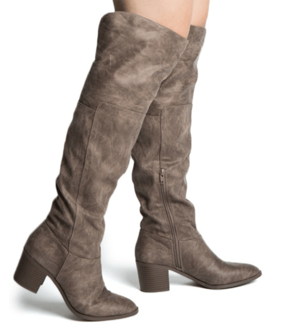 Taupe Knee High Boots BlueSkyeBoutique
