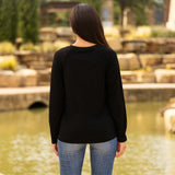 Embellished Long Sleeve Top - Black Shirts & Tops BlueSkyeBoutique   BlueSkyeBoutique