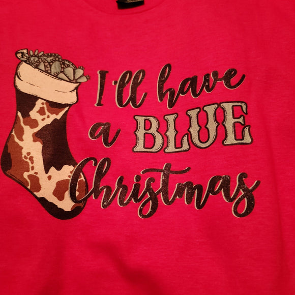 Blue Christmas Tee Graphic Tee BlueSkyeBoutique   BlueSkyeBoutique