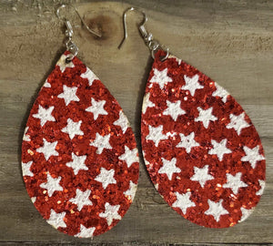 Glitter Stars-Red Teardrop BlueSkyeBoutique