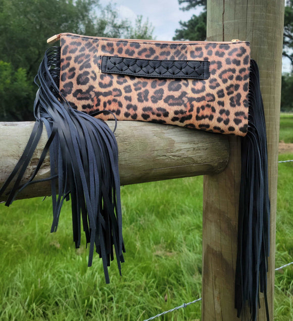 Savannah Fringed Fold Over Clutch Envelope BlueSkyeBoutique