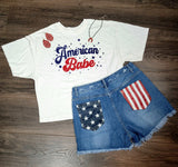 American Babe Crop Tee BlueSkyeBoutique