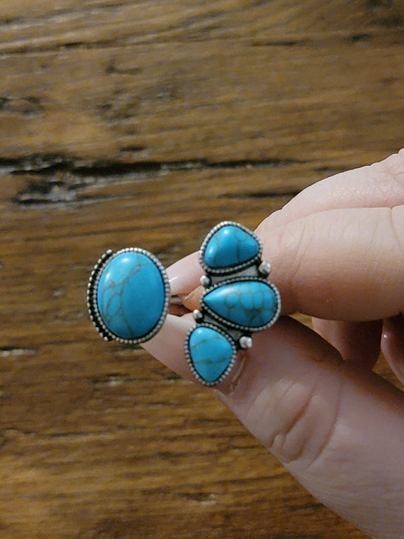 Tracy Turquoise Ring rings BlueSkyeBoutique 10.50  BlueSkyeBoutique