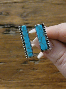 Double Bar Turquoise Ring rings BlueSkyeBoutique 10.50  BlueSkyeBoutique