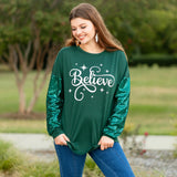 Believe Sequin Top Shirts & Tops BlueSkyeBoutique   BlueSkyeBoutique