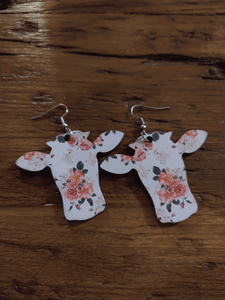 Floral Cow Head Earrings BlueSkyeBoutique