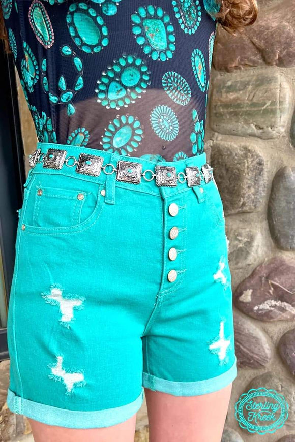 TENNESSEE WALKING SHORTS TURQUOISE BlueSkyeBoutique