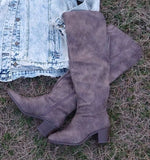 Taupe Knee High Boots BlueSkyeBoutique