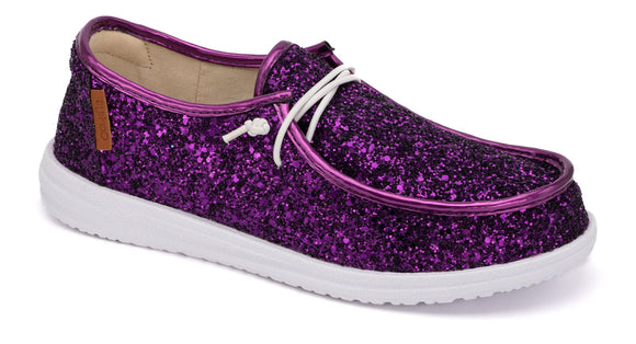 Purple Glitter Kayak by Corky Shoes BlueSkyeBoutique 44.99  Corky