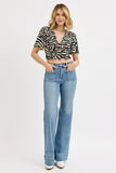 Risen- Jackie Wide Leg Flare Jeans Bottoms BlueSkyeBoutique   BlueSkyeBoutique