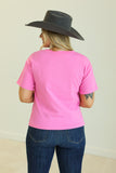 Cupid Aim for a Cowboy V-Hem Top, Pink Graphic Tee BlueSkyeBoutique   BlueSkyeBoutique