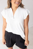 The Nicole V-Neck Top-Ivory