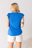 The Nicole V-Neck Top-Blue