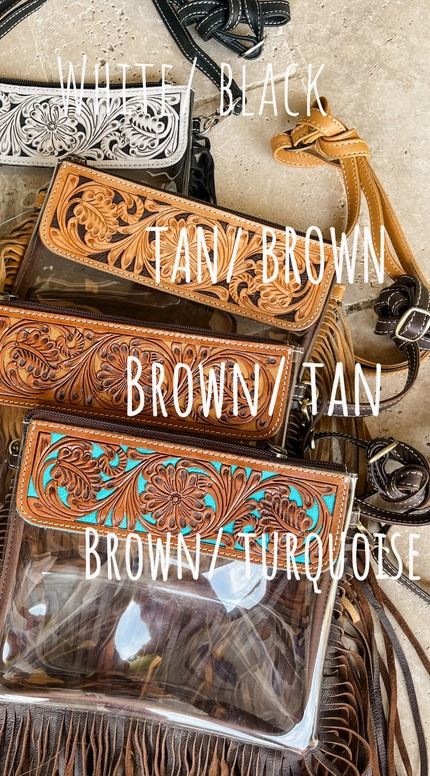 Hand Tooled Clear Crossbody Purses BlueSkyeBoutique   BlueSkyeBoutique