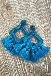 Ellie Fringe Drop Earrings-Other Colors BlueSkyeBoutique