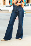 Kory Dark Wash Flare Jeans Bottoms BlueSkyeBoutique   BlueSkyeBoutique