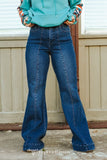 Victoria Plus Crease Flare Jeans Bottoms BlueSkyeBoutique   BlueSkyeBoutique