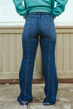 Victoria Plus Crease Flare Jeans Bottoms BlueSkyeBoutique   BlueSkyeBoutique