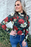 Meet Me Under the Poinsettia Mesh Top Shirts & Tops BlueSkyeBoutique   BlueSkyeBoutique