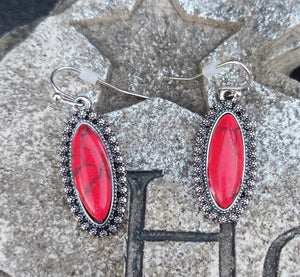 Red Stone Earrings BlueSkyeBoutique