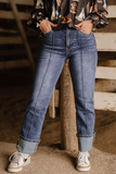 Kreek Cuffed Jeans- Dark Wash Bottoms BlueSkyeBoutique   BlueSkyeBoutique