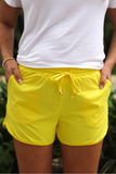 Solid Sunflower Yellow Everyday Shorts Bottoms BlueSkyeBoutique   BlueSkyeBoutique