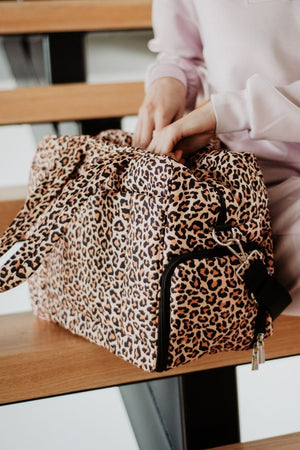 Brown Leopard Weekend Travel Bag tote BlueSkyeBoutique   BlueSkyeBoutique