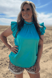Babydoll Top Turquoise Blouse BlueSkyeBoutique   BlueSkyeBoutique