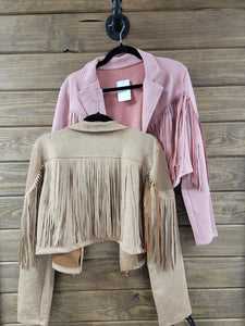 Moto Western Fringe Crop Jacket