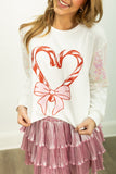 Candy Cane Heart Top Shirts & Tops BlueSkyeBoutique   BlueSkyeBoutique