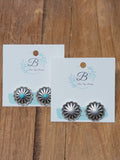 Brass Concho Stud Earrings Earrings BlueSkyeBoutique   BlueSkyeBoutique
