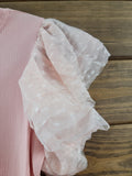 Dotty Ribbed Top- Blush Blouse BlueSkyeBoutique   BlueSkyeBoutique