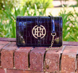 Cecilia Handbag-Black Croc Purses BlueSkyeBoutique   BlueSkyeBoutique