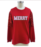 Sequin Merry Top- Red Shirts & Tops BlueSkyeBoutique   BlueSkyeBoutique