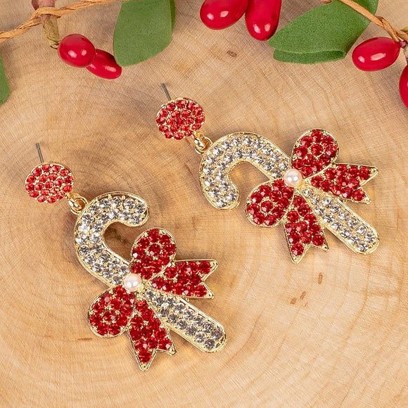 Candy Cane Earrings-Red Earrings BlueSkyeBoutique   BlueSkyeBoutique
