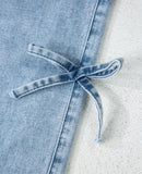 Knotted Bow Jeans Bottoms BlueSkyeBoutique   BlueSkyeBoutique