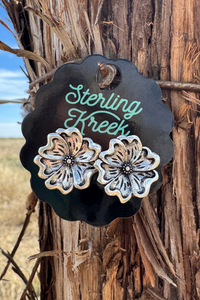 TOOLED FLOWER EARRINGS (STUDS) Earrings BlueSkyeBoutique   BlueSkyeBoutique