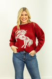 Roxie Horse Knit Sweater Shirts & Tops BlueSkyeBoutique   BlueSkyeBoutique
