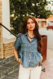 LOOPTY LOU *DENIM Blouse BlueSkyeBoutique   BlueSkyeBoutique