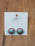 Brass Concho Stud Earrings Earrings BlueSkyeBoutique   BlueSkyeBoutique