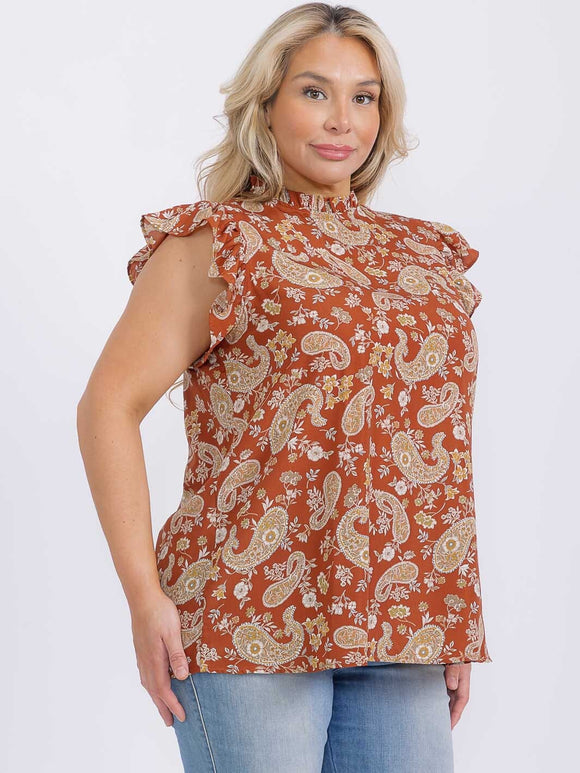 Falling Paisley Top- Plus Blouse BlueSkyeBoutique   BlueSkyeBoutique