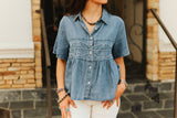 LOOPTY LOU *DENIM Blouse BlueSkyeBoutique   BlueSkyeBoutique