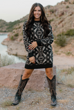 Montana Aztec Sweater dress Dress BlueSkyeBoutique   BlueSkyeBoutique