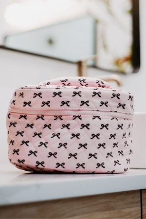 Mini Black Bow Travel Makeup Bag tote BlueSkyeBoutique   BlueSkyeBoutique