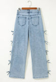 Knotted Bow Jeans Bottoms BlueSkyeBoutique   BlueSkyeBoutique