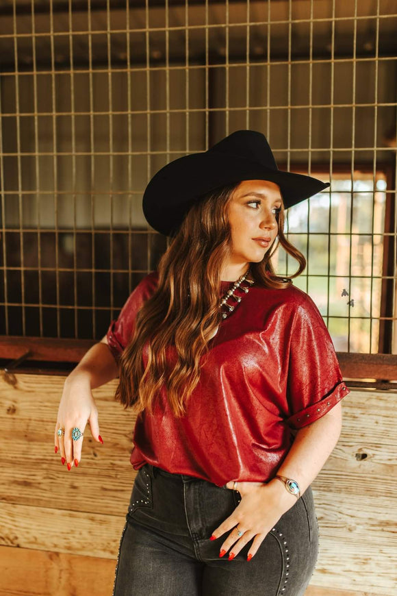 LUXY BUCKS BASIC * BURGUNDY Blouse BlueSkyeBoutique   BlueSkyeBoutique