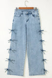 Knotted Bow Jeans Bottoms BlueSkyeBoutique   BlueSkyeBoutique