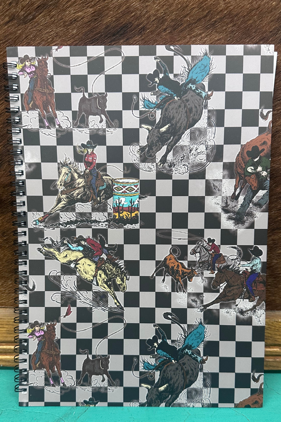 Checkered Rodeo Large Notebook gift BlueSkyeBoutique   BlueSkyeBoutique